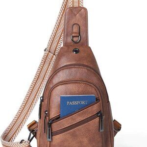 Sling Bag for Women Crossbody Purse Leather Crossbody Bag Fanny Pack Chest Pack